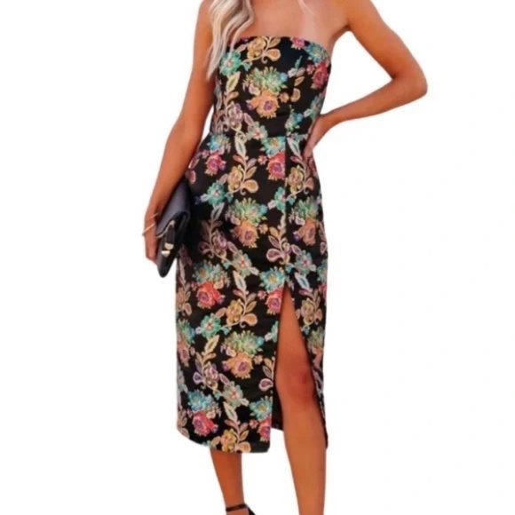NWT OLIA Strapless Midi Dress - Size XS - Picture 1 of 4